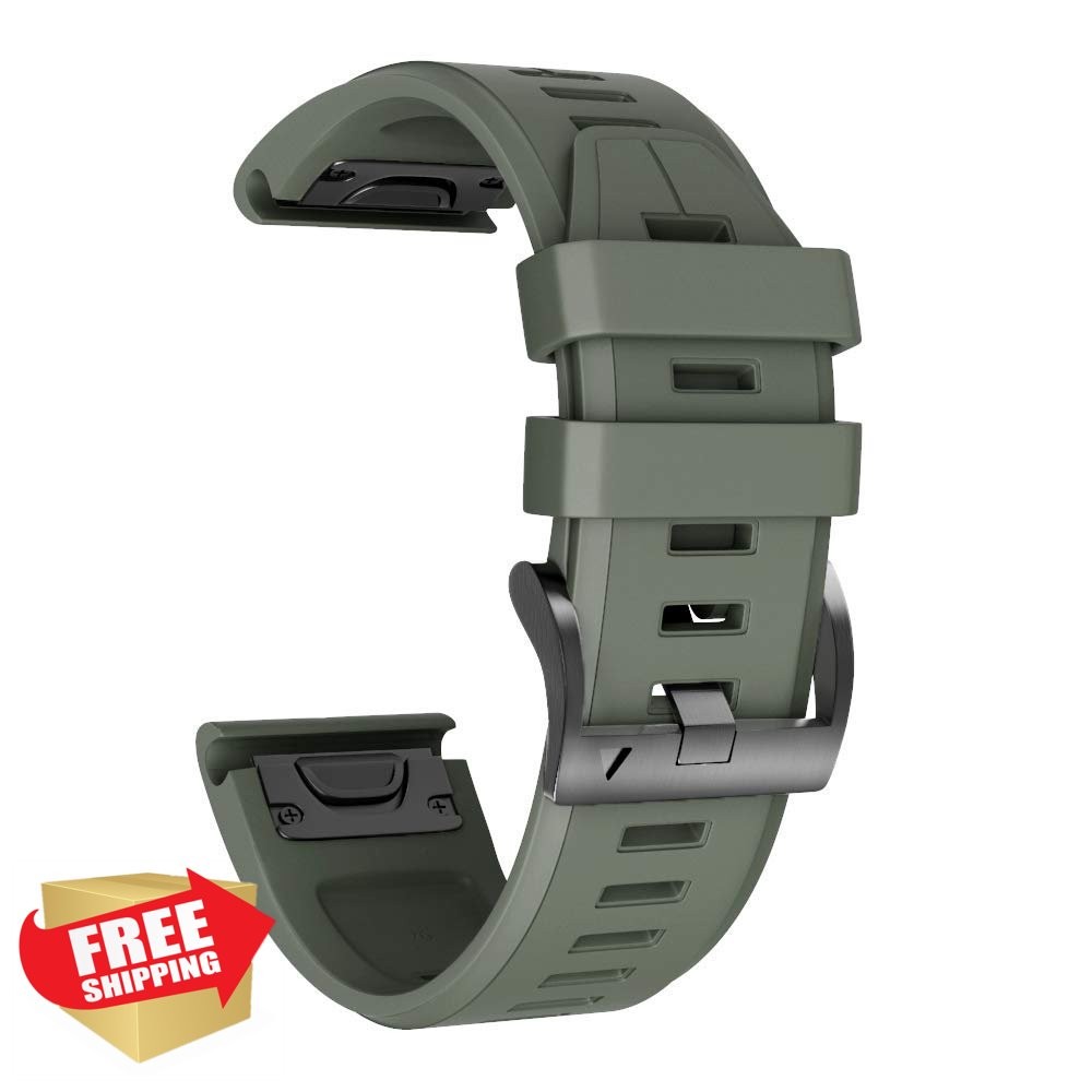 ANCOOL for Garmin Fenix 5X/7X/6X 26mm Watch Band Black Red Olive Slate 4 Pack