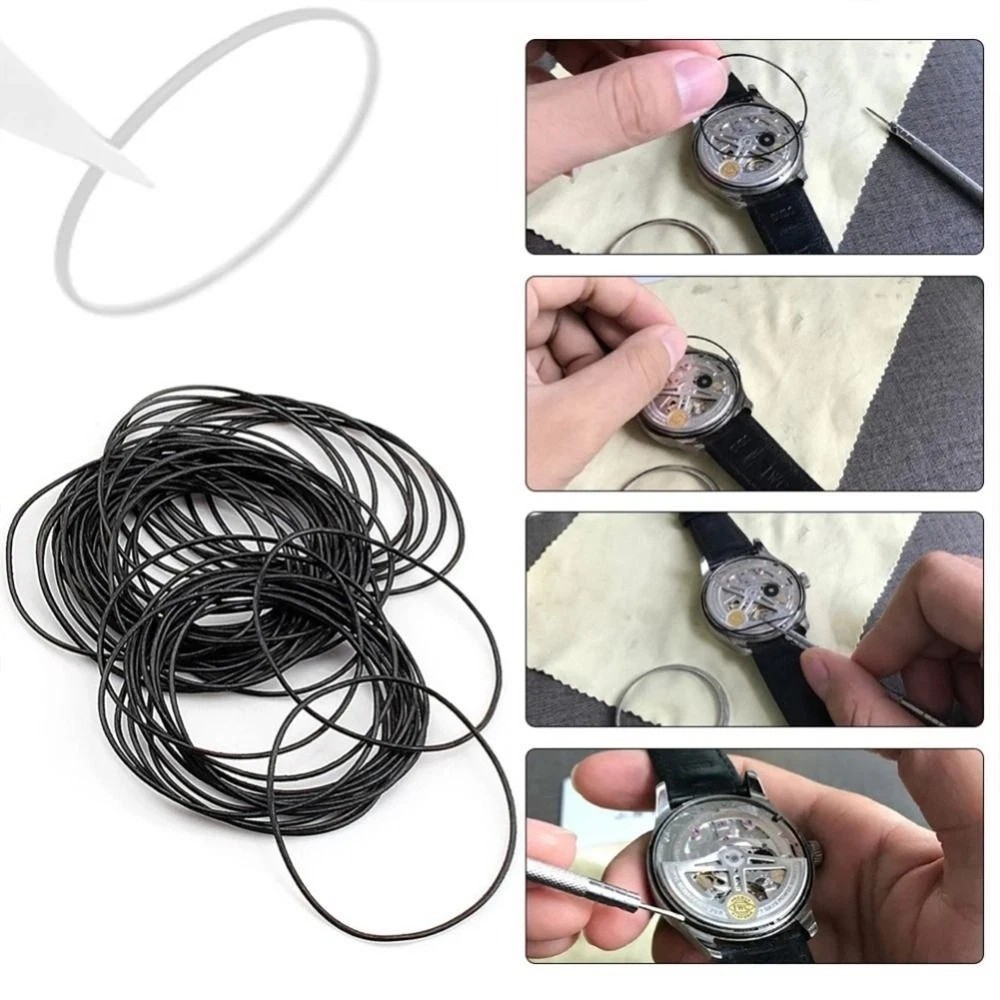 200Pcs/Set Thickness 0.5mm/0.6mm Watch Back Case Rubber O-Ring Gasket