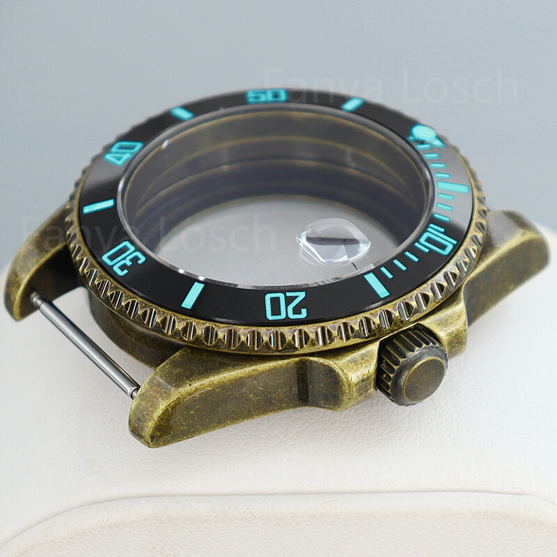 40mm Retro Bronze Watch Case 3C Luminous Ceramic Bezel For Seiko Nh35/36Movement