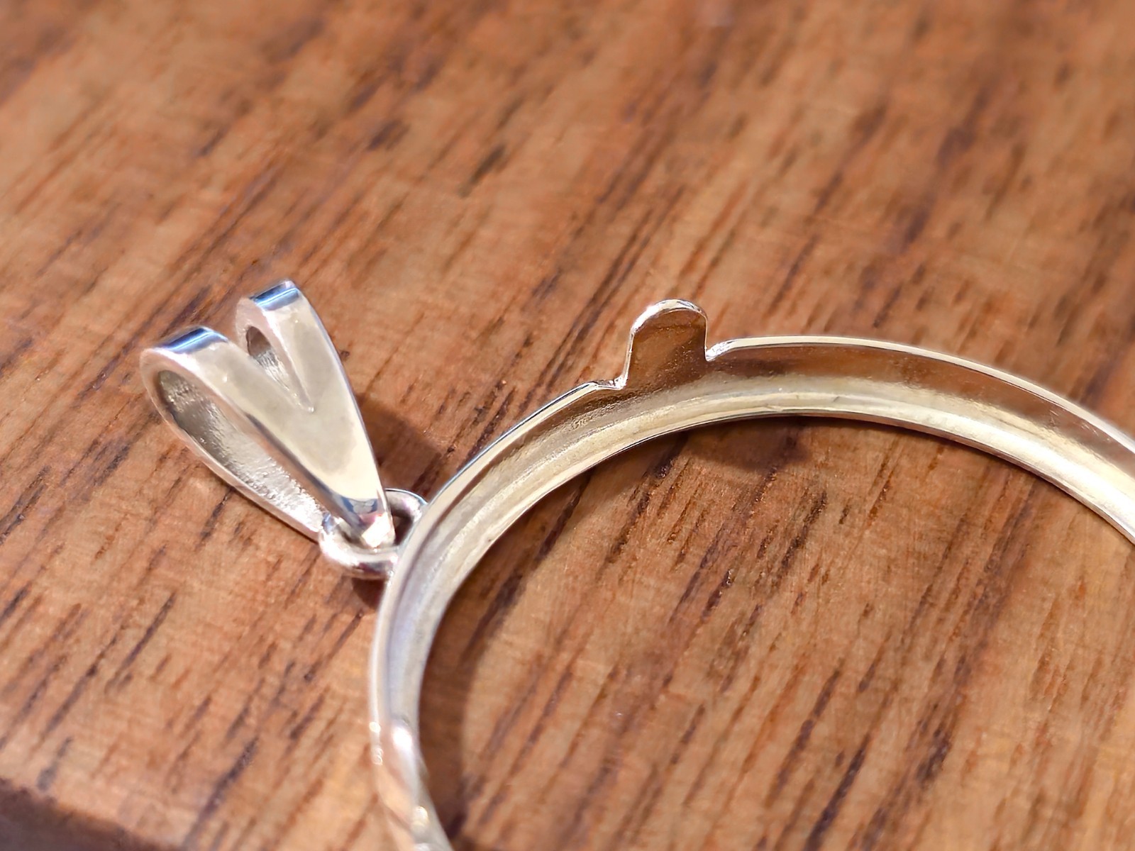 925 Sterling Silver Prong Back Simple Bezel for 26mm Susan B Anthony Dollar Coin
