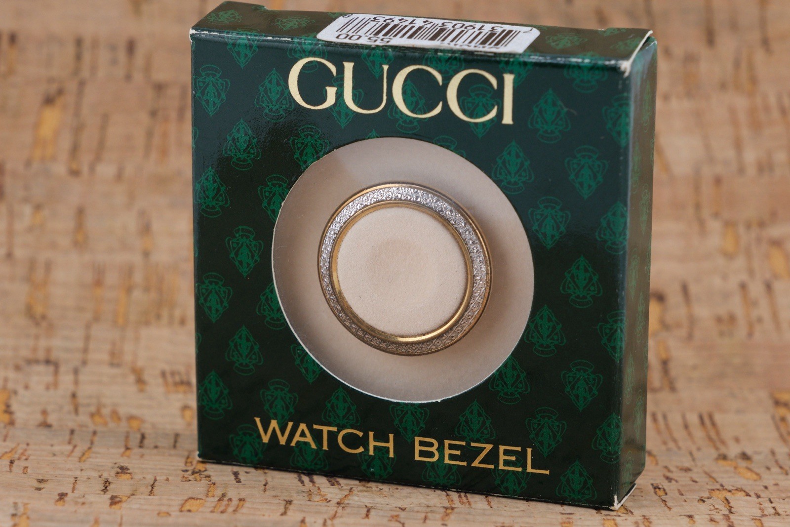 Rare Vintage Gucci Gold Diamond Cut Bezel for 1100 1100L 1200 Watch Mint In Box