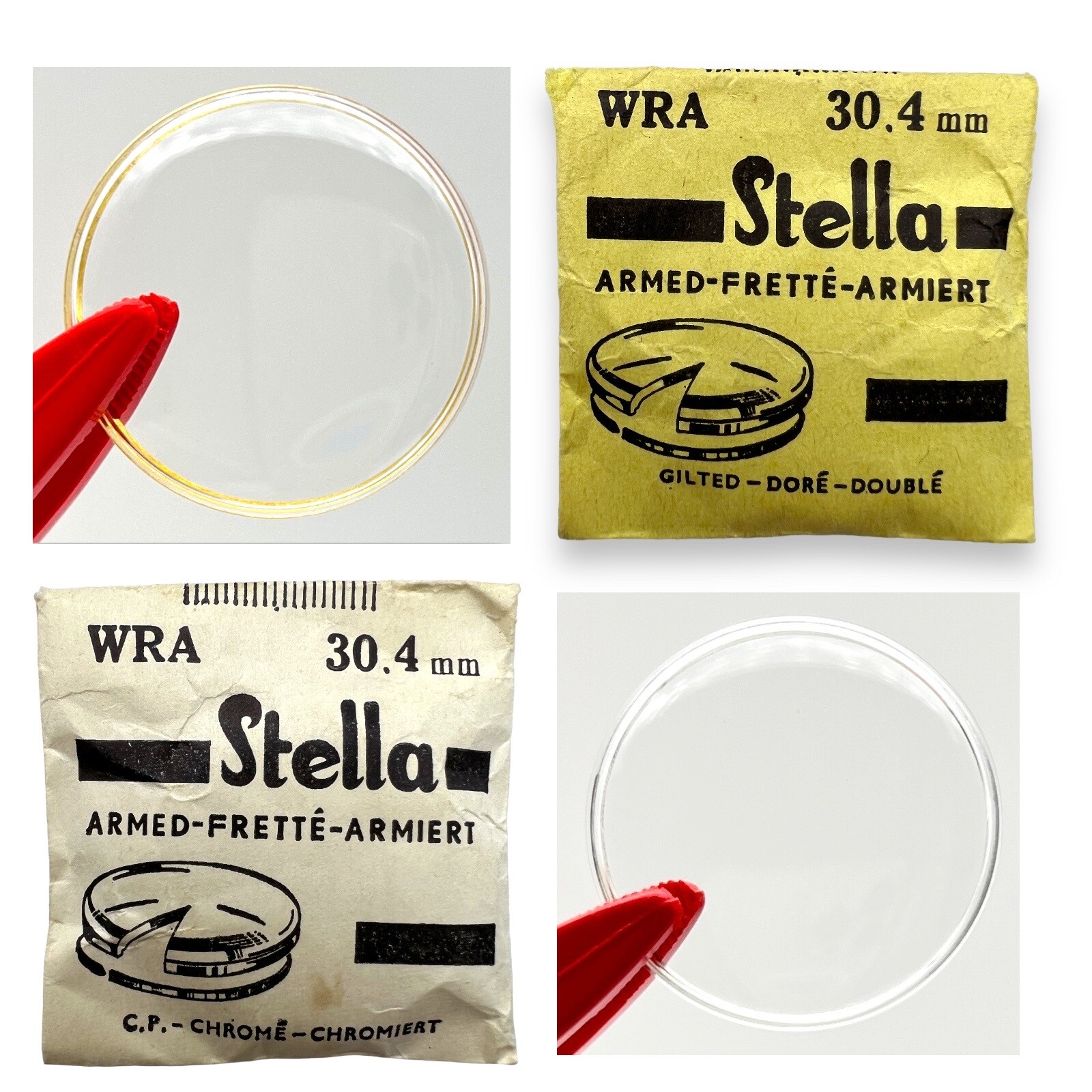 Round Armored Watch Crystal x 1 Stella WRA Ever-Tite Tension Ring 26.5 to 32.5mm