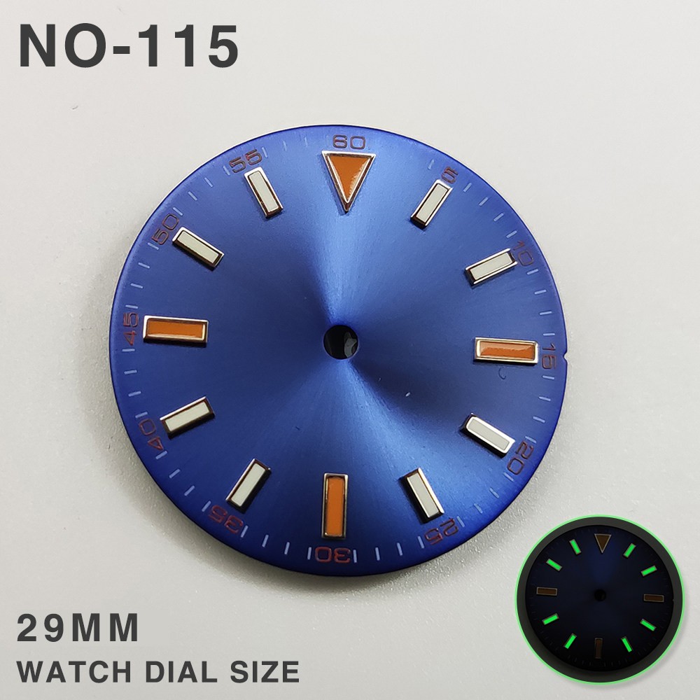 29mm Sun pattern Watch Dial Green Luminous for 2813 8215 8200 Movement Parts