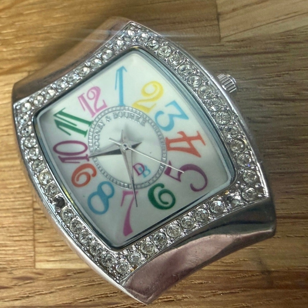 Dooney & Bourke Rainbow Rhinestone-Encrusted Silver-Tone:￼WATCH-FACE ONLY