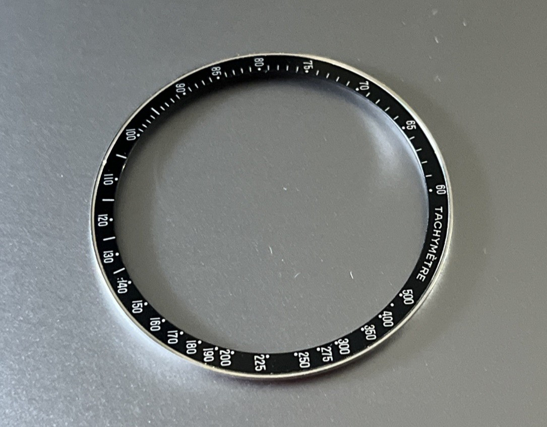 TAG Heuer Watch Bezel Tachymeter Black Silver Polished Diameter 40 mm Authentic