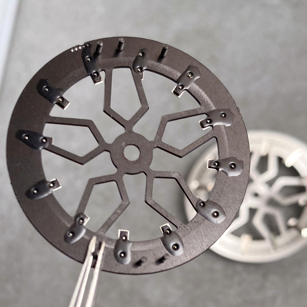 Tandorio 2024 New Skeletonized Spoke Watch Dial fit NH35 NH70 NH72 Movement part