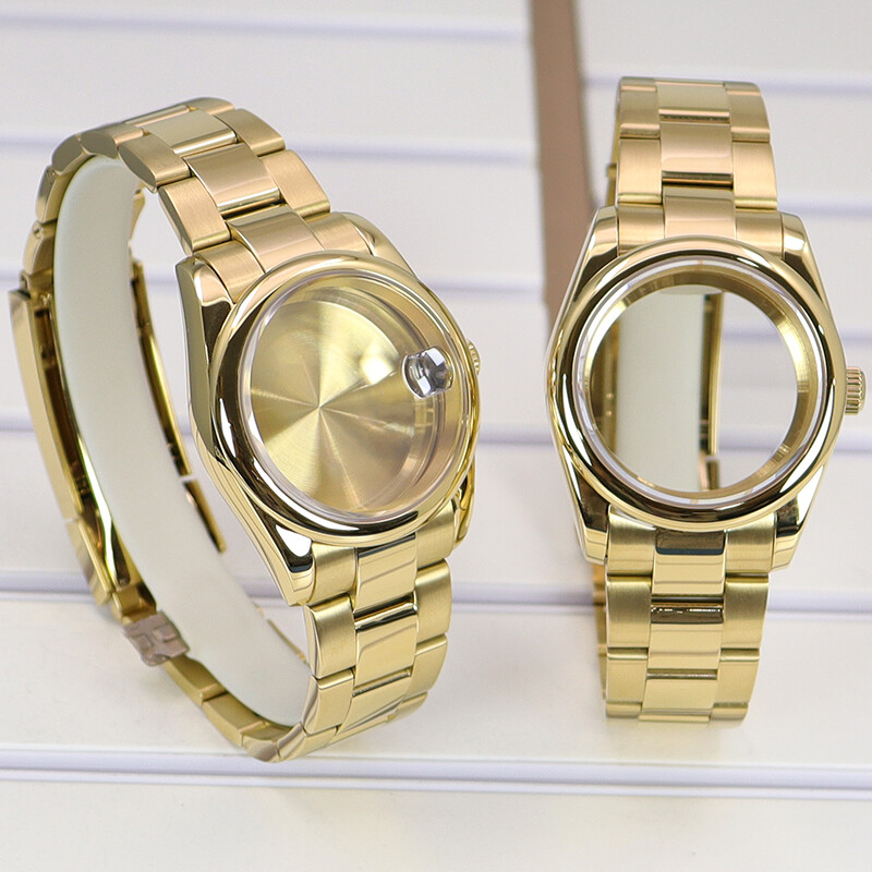 36mm/40mm Watch Case+Oyster strap Cyclops Sapphire crystal Glass For Seiko nh35
