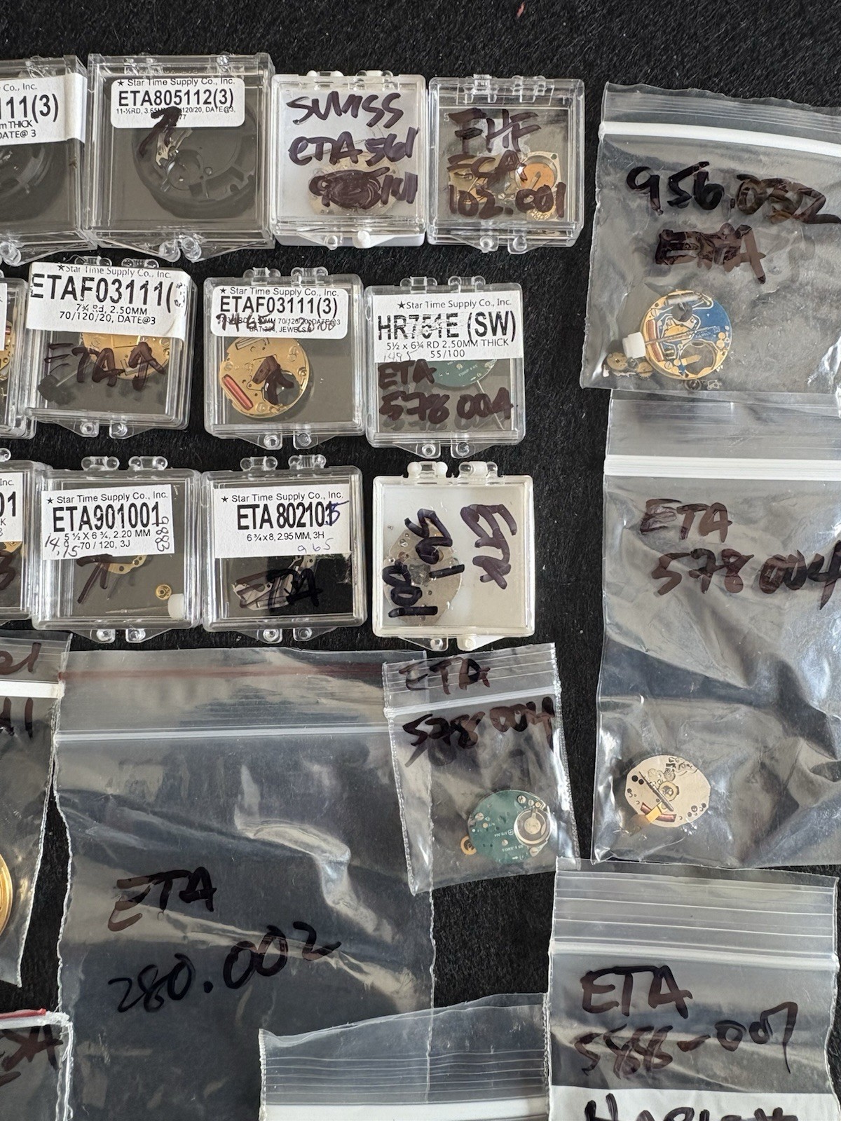 Bulk Lot 29 Vintage Swiss ETA Quartz Watch Movements Parts Repair Hobbyist Pack