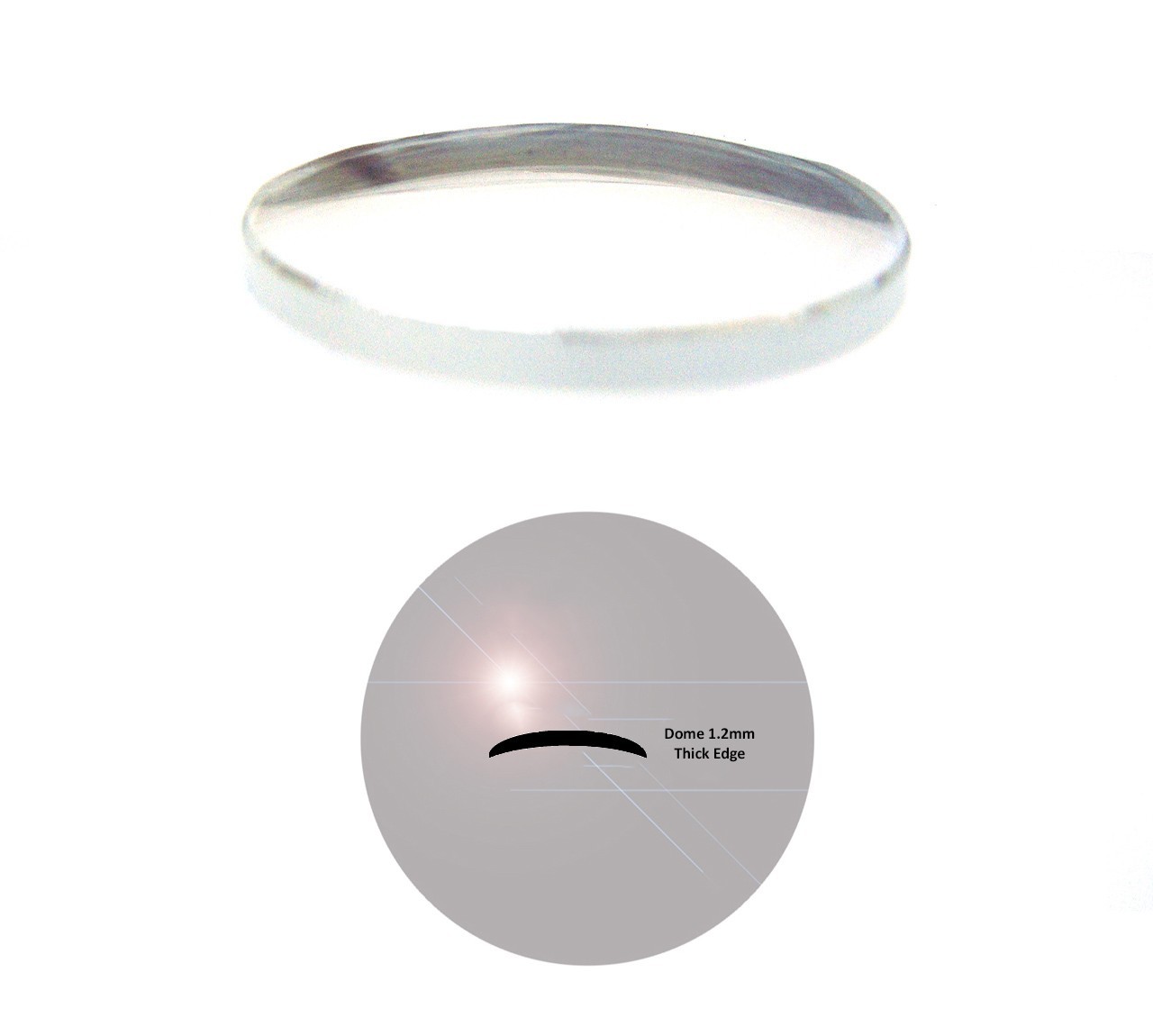 Dome Watch Crystal Mineral Glass 1.2 Millimeters Thick w/ Diameter 24.1 – 29.9mm