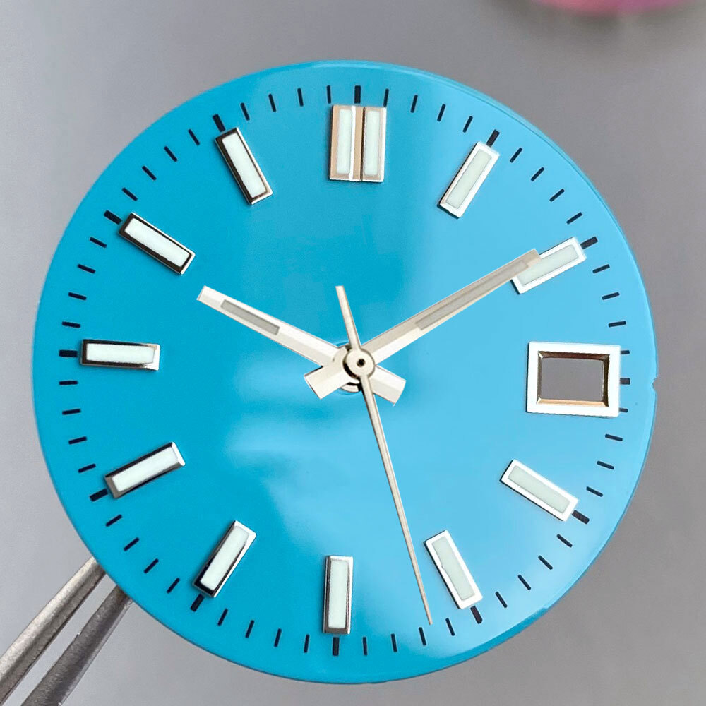 Sterile MOD 29mm Watch Dial Hand Luminous Black Blue Silver Fit NH35 Dive Watch