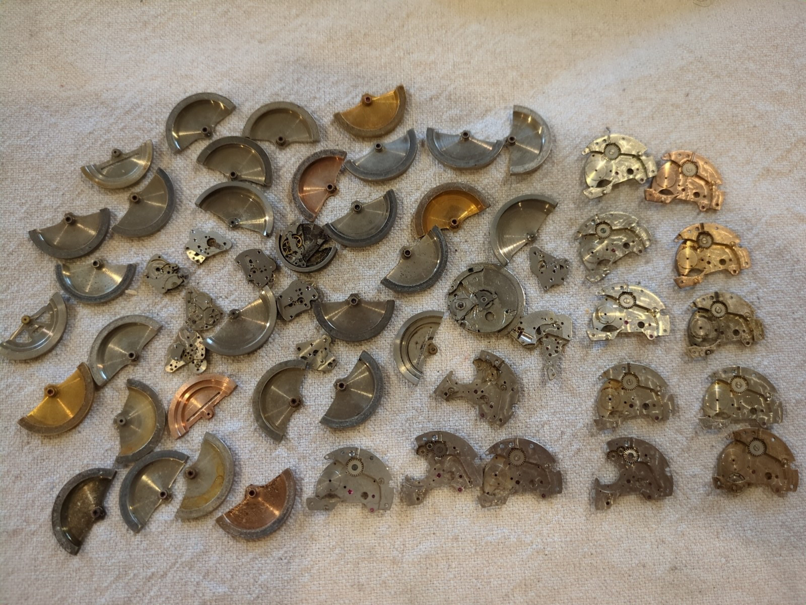 Large Lot Of Vintage Automatic Bidynator Watch Rotor Parts. Over 4 Ounces!!