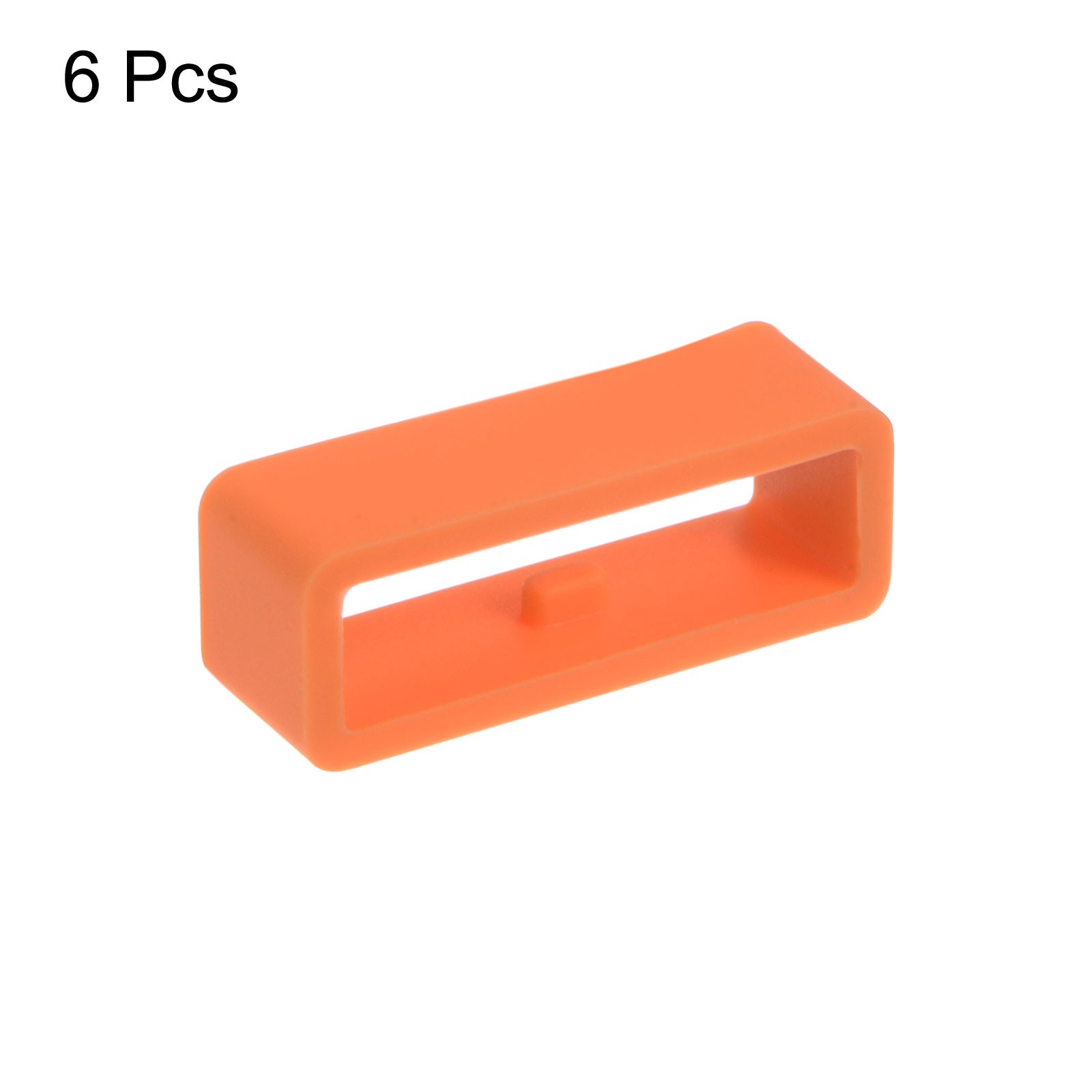 6pcs watch strap circle fixing circle 20mm rubber, orange