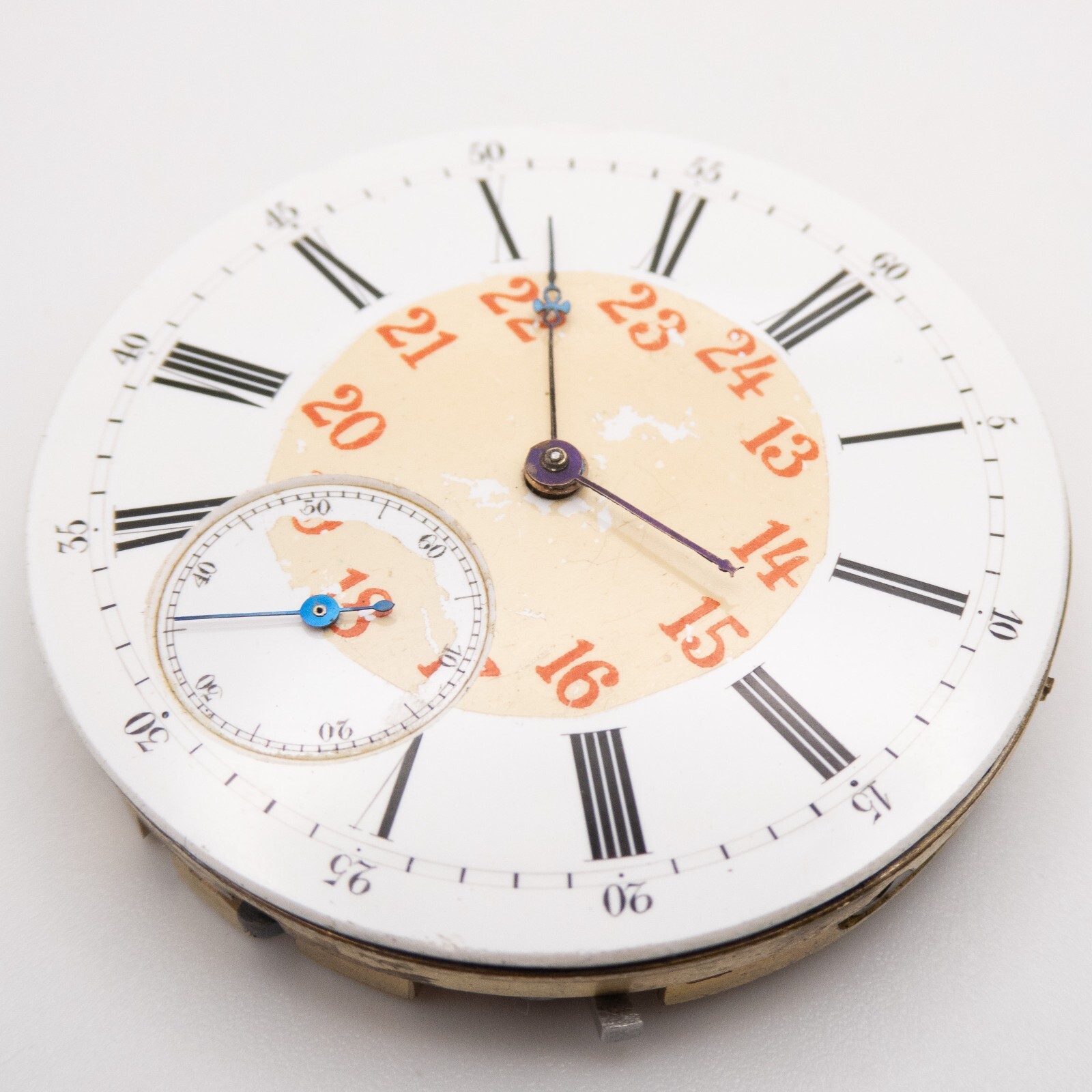 Unsigned Swiss 43.2 x 9.7 mm Key Wind Antique Pocket Watch Movement, Keeps Time