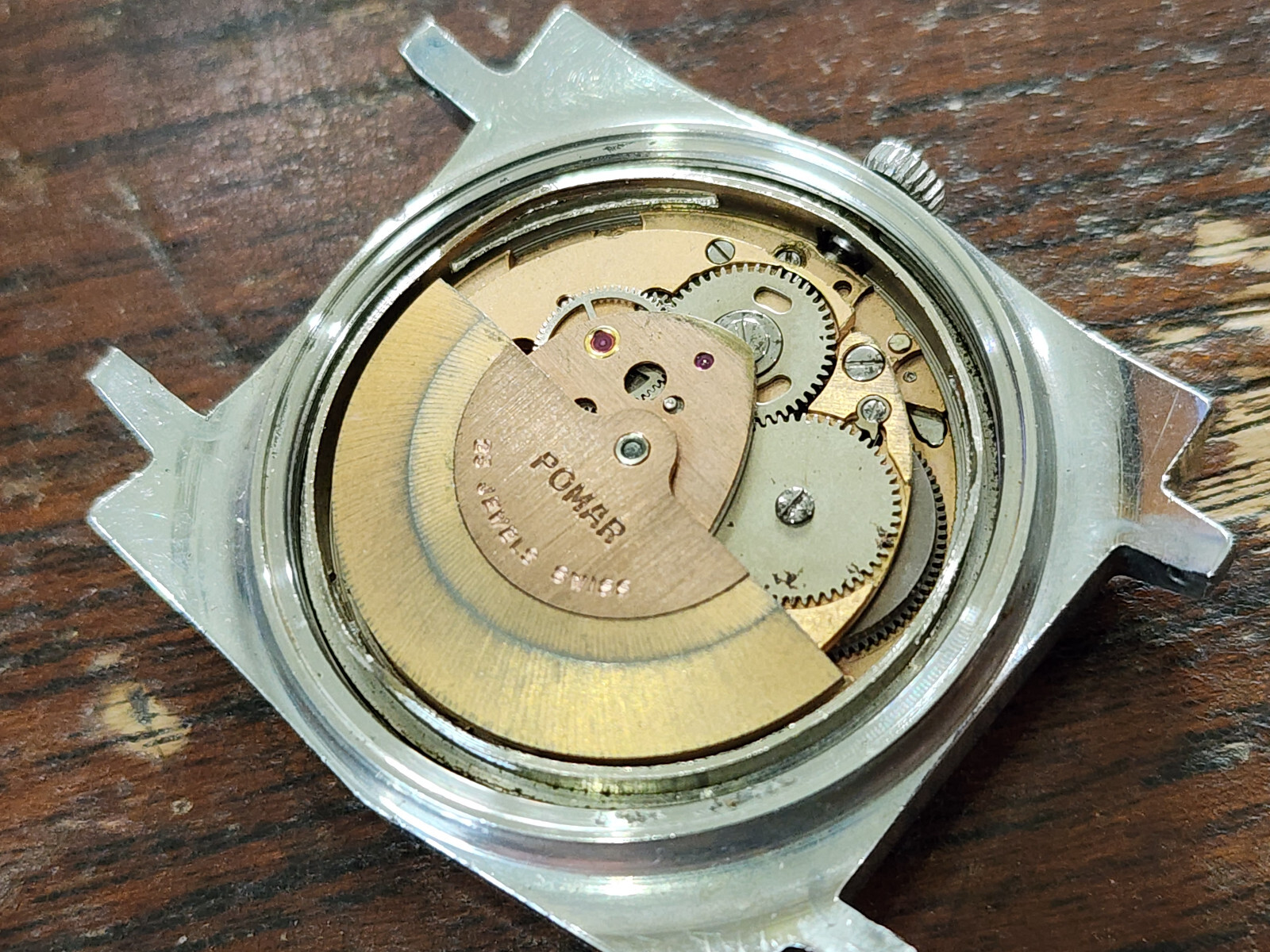 Vintage Pomar Automatic Men’s Wristwatch Movement AS 1913 for fix or parts .