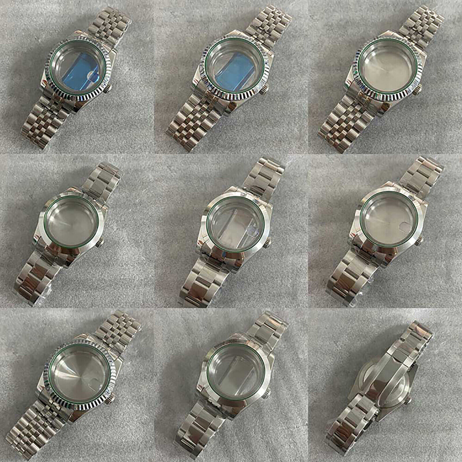 39MM Oyster/Dog Teeth Watch Case Strap Sapphire Glass Case for NH35/ 36 Movement