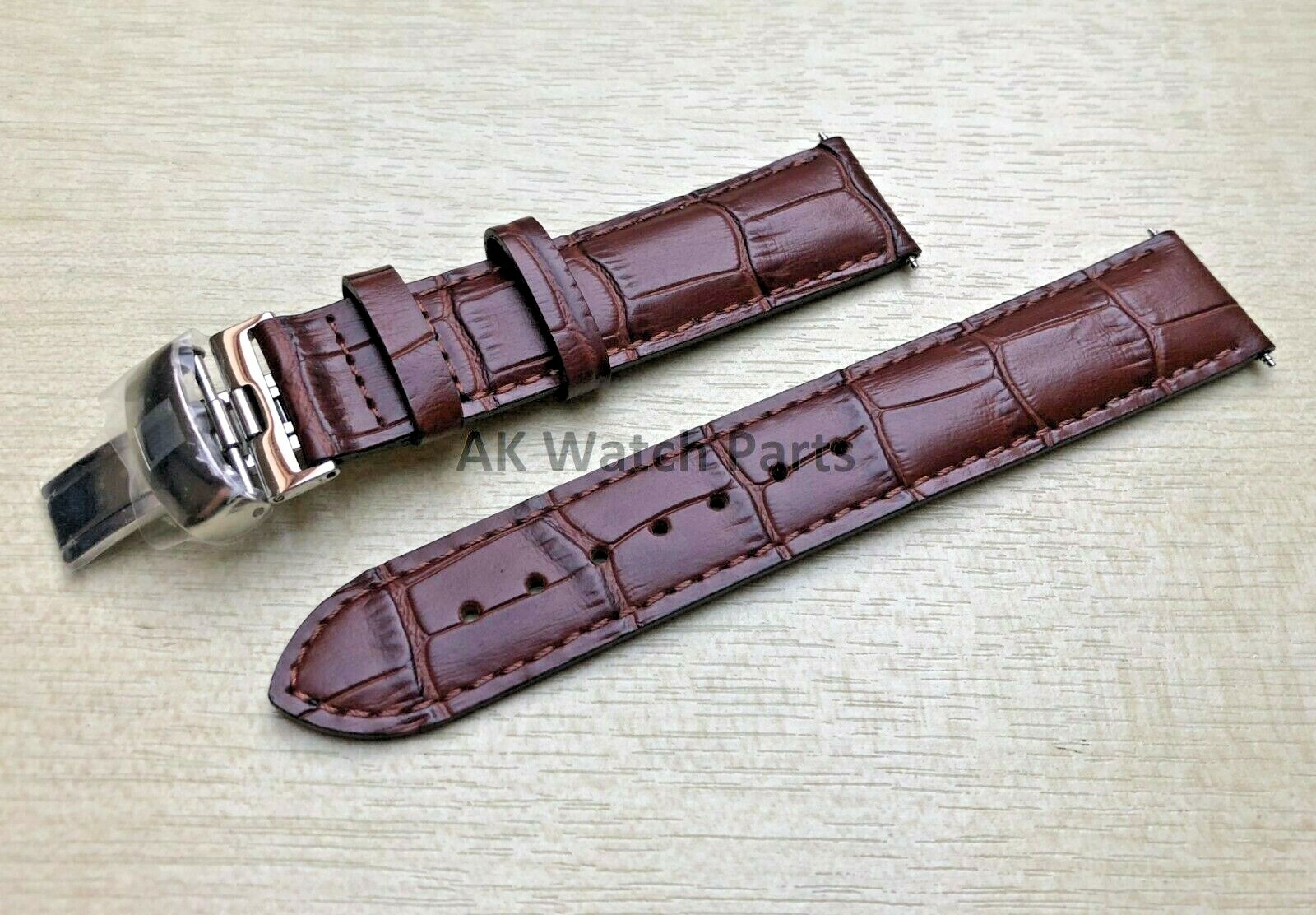 19mm BROWN BLACK LEATHER Strap Fits Tissot PRC200 T17 T41 T461 T014430A T014410A