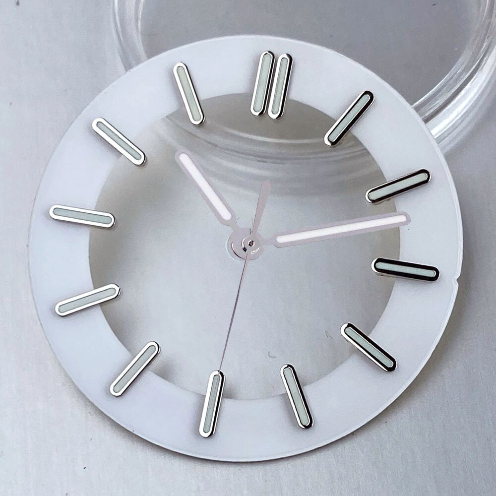 Black White 29mm Watch Dial for NH70 NH72 NH35 Movement Skeleton Hollow Dial
