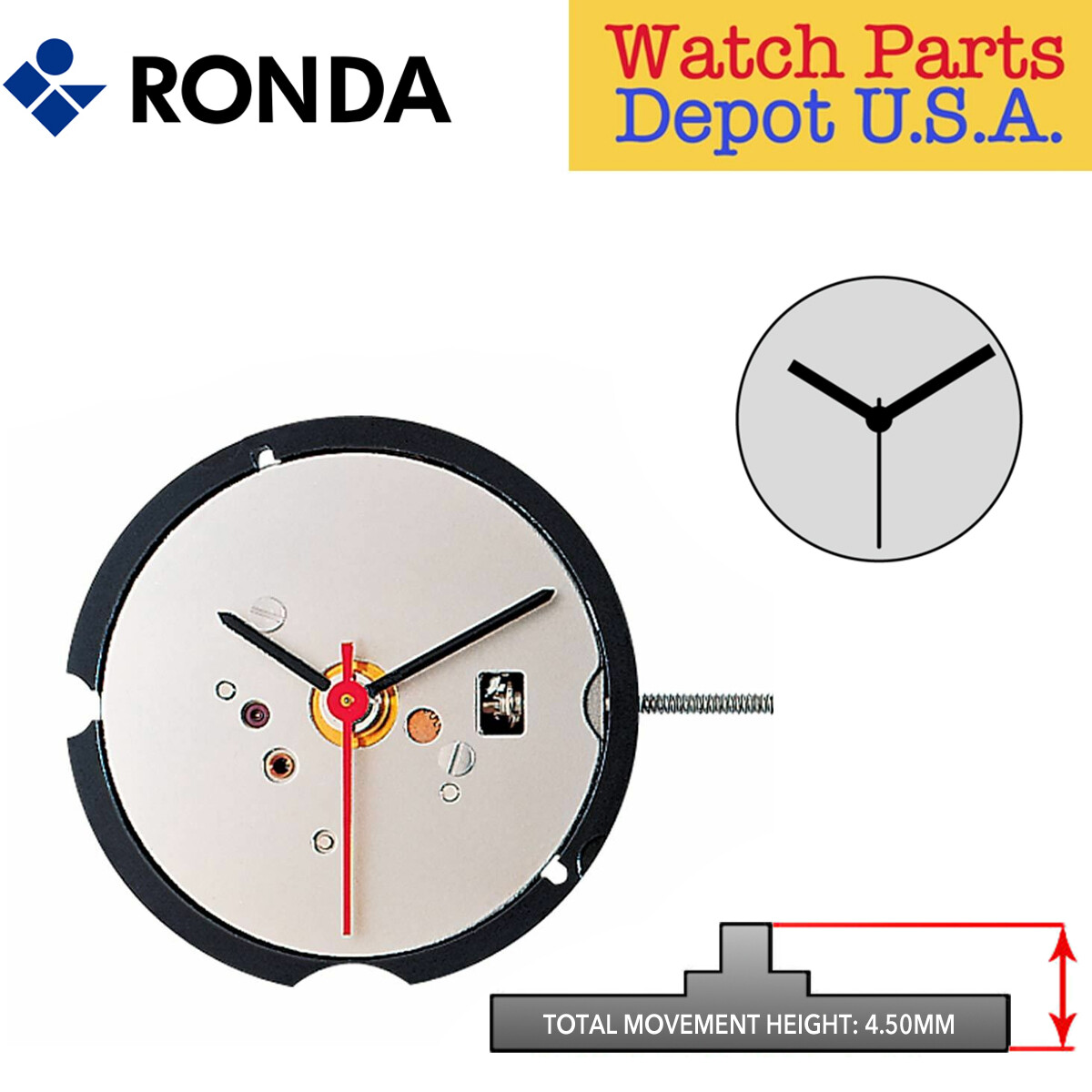 Genuine Ronda 583 Quartz Watch Movement 3 Hands Swiss Parts