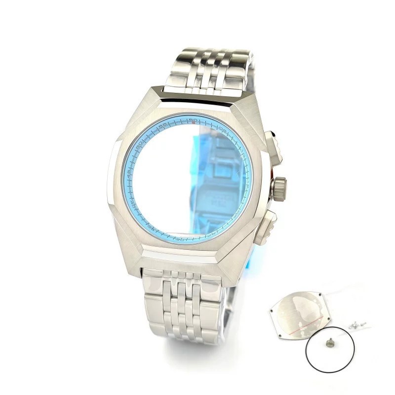 44.5mm Stainless Watch Case+Strap Sapphire for VK63 VK64 Movement 32.5mm Dial