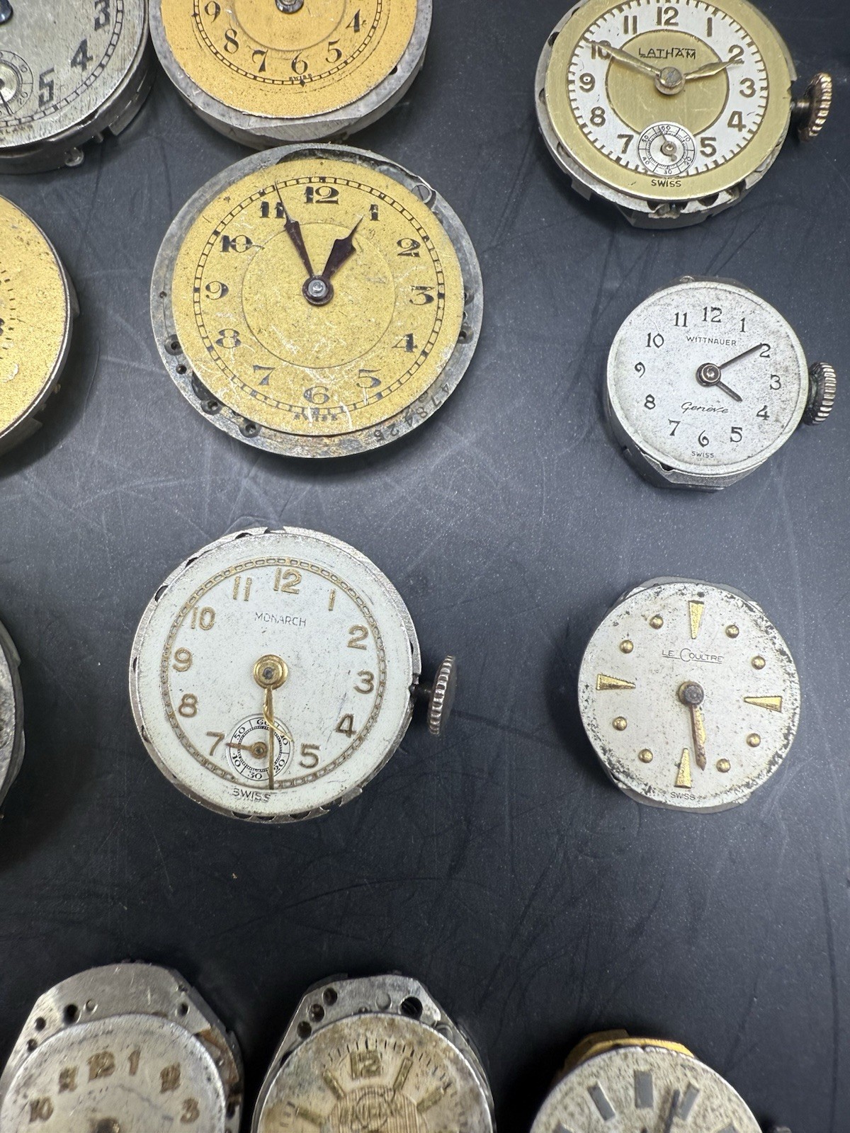 LOT of 36 Vintage Ladies Watch Movements & Dials For Parts/Repair Various Brands