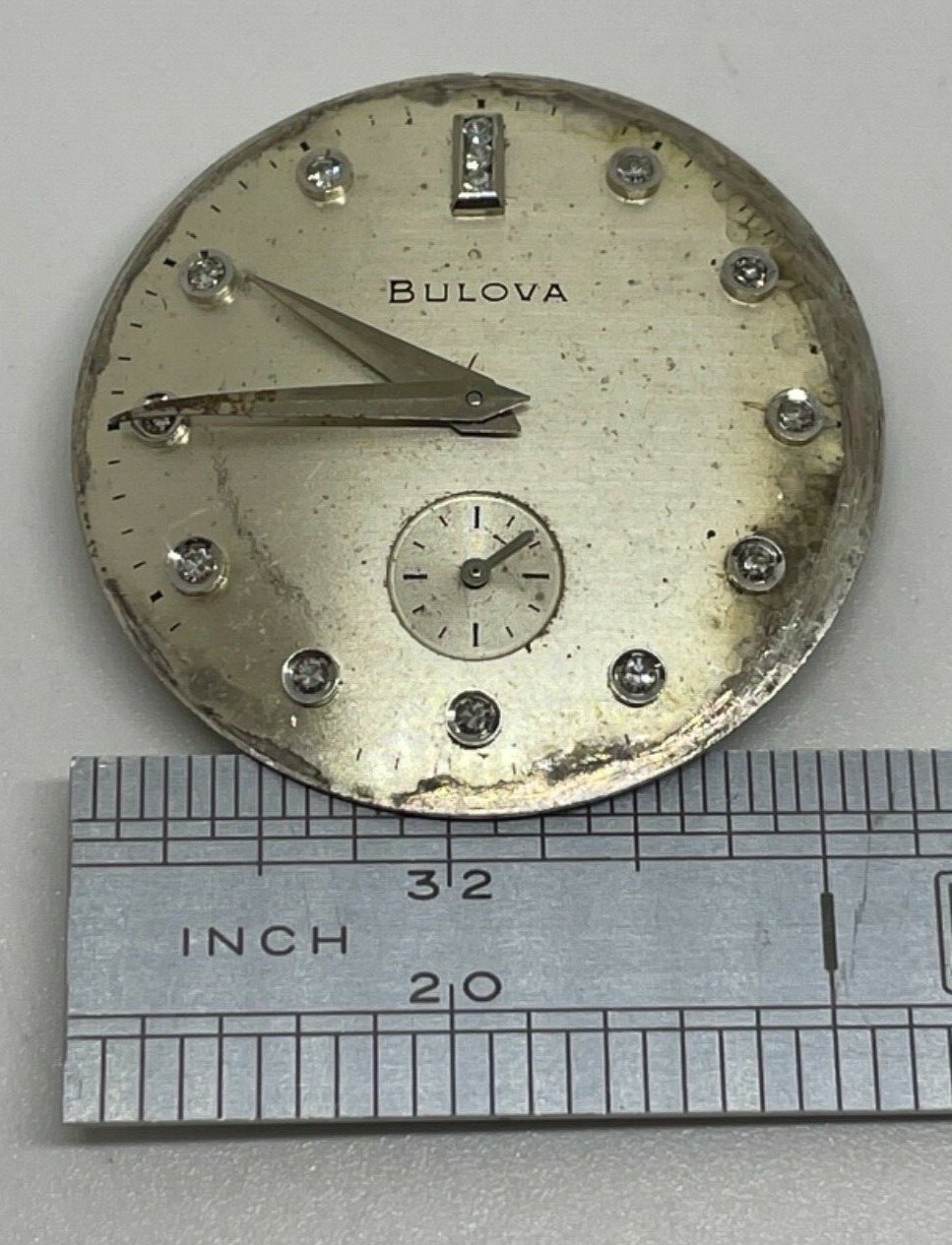 BULOVA 10 BM MOVEMENT 21 Jewels Diamond Dial