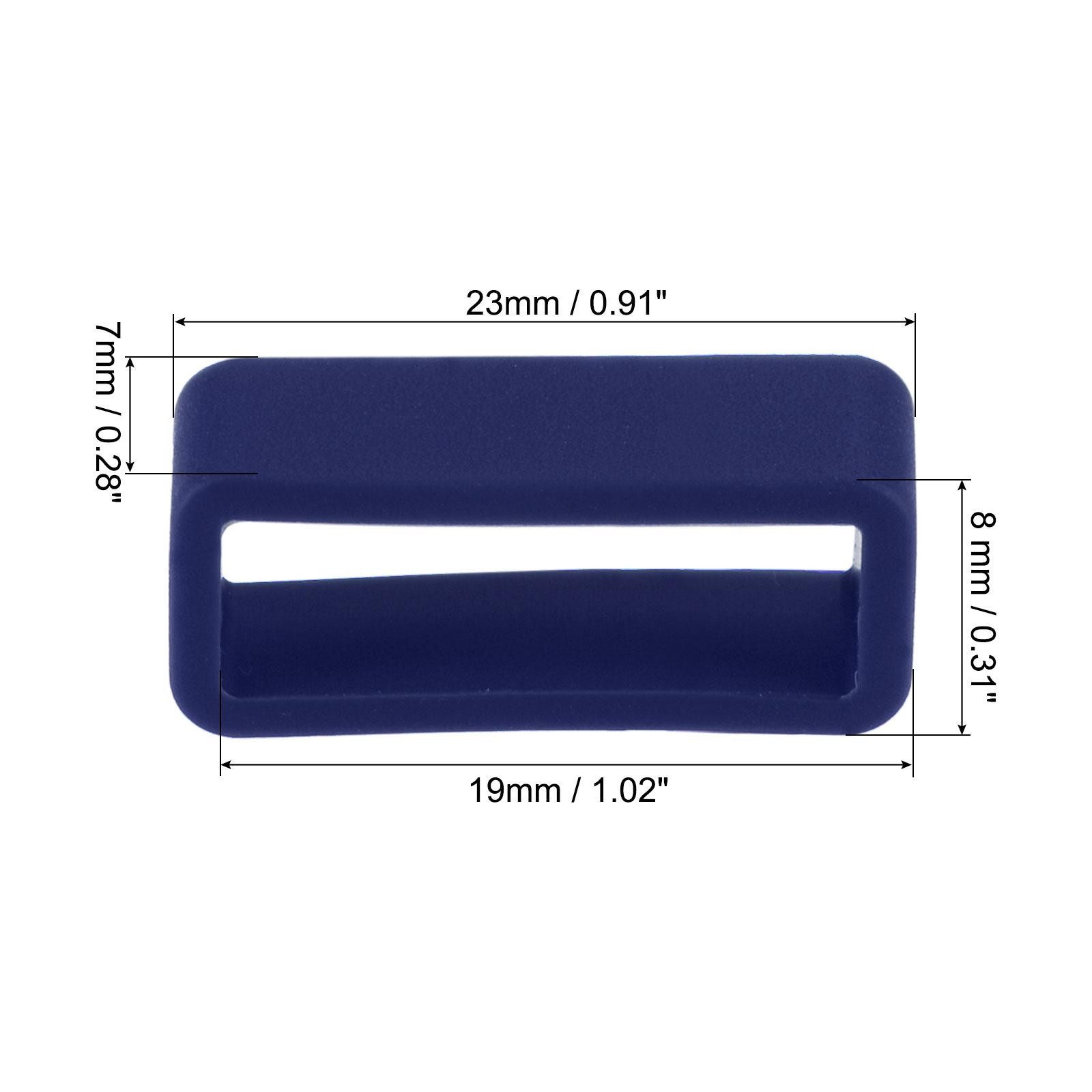 Watch Band Strap Loops Silicone for 19mm Width Watch Band Navy Blue 4 Pcs