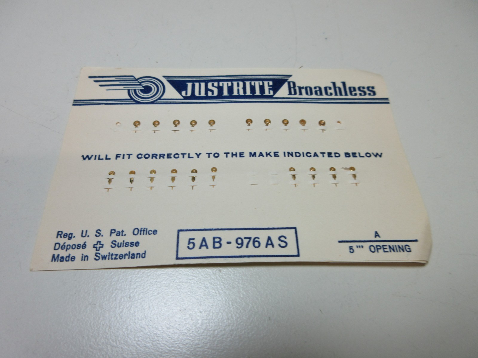 JUSTRITE WATCH HANDS 5AB-976 AS WATCHMAKER REPLACEMENT PARTS #95