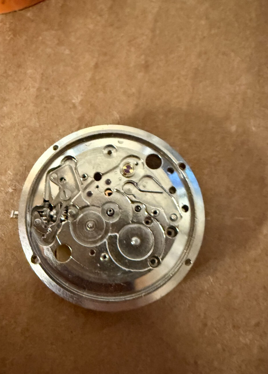 VTG 1960’s 50s Elgin Sportsman Men’s Watch Movement Dial Bezel LOT Silver 28.7mm