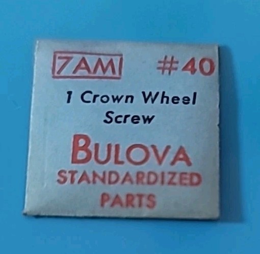 SB1-SC1: Bulova 7AM Crown Wheel Screw #40 NOS Vintage Watch Part USA Made