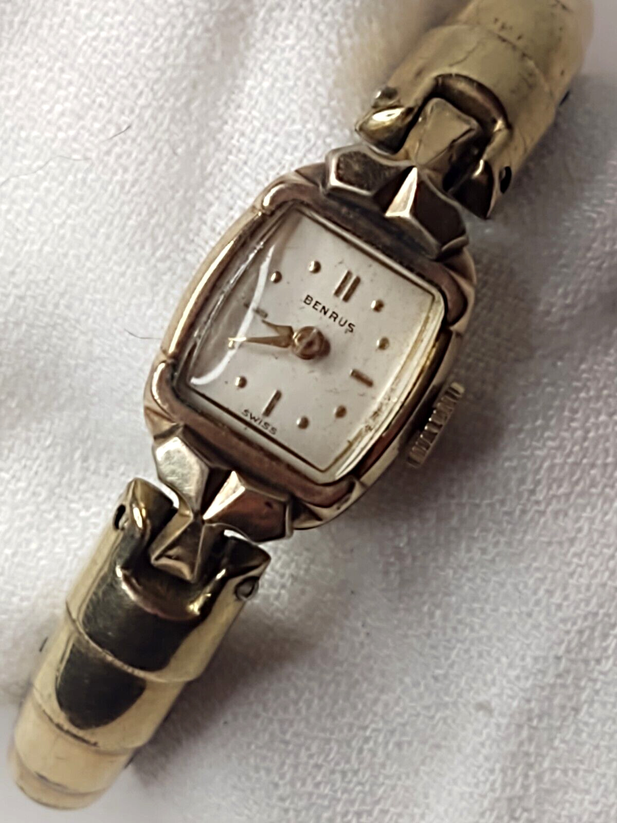 Benrus Swiss Watch 17 Jewel 10K Gold Filled The Spirit of Paris Band Vintage