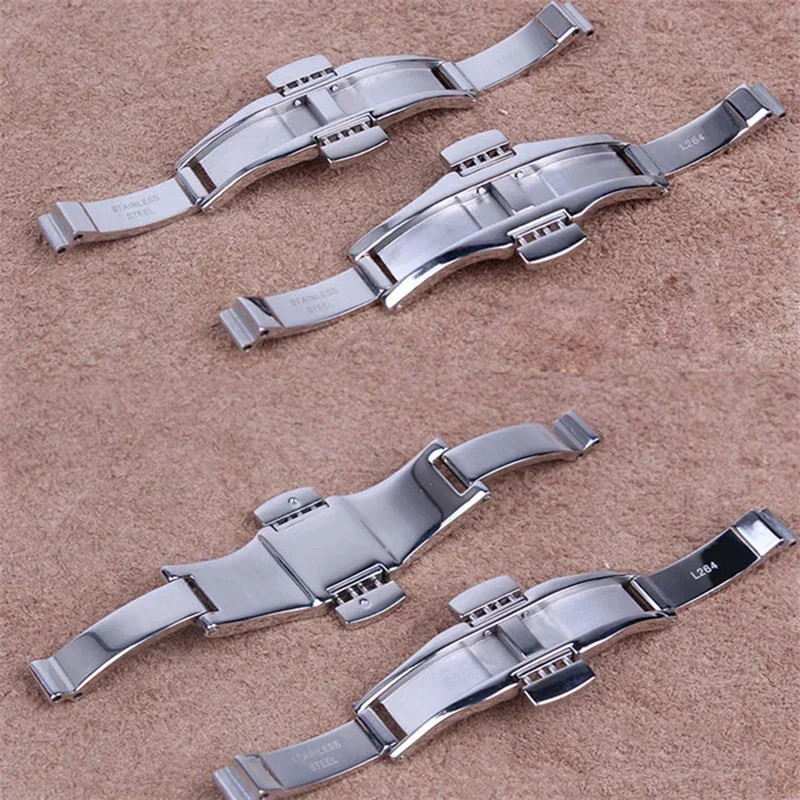 Butterfly Watch Buckle Stainless Steel Double Press Clasps For Tissot T1853