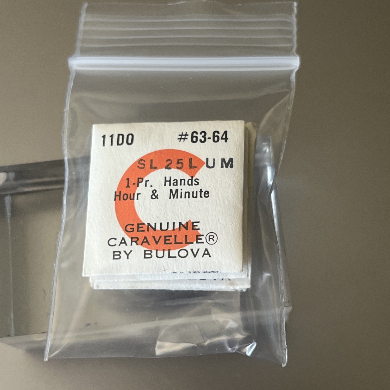 Bulova Caravelle 11DO 11D0 Watch Part #63-64 Pair HANDS HOUR & MINUTE SL 25 LUM