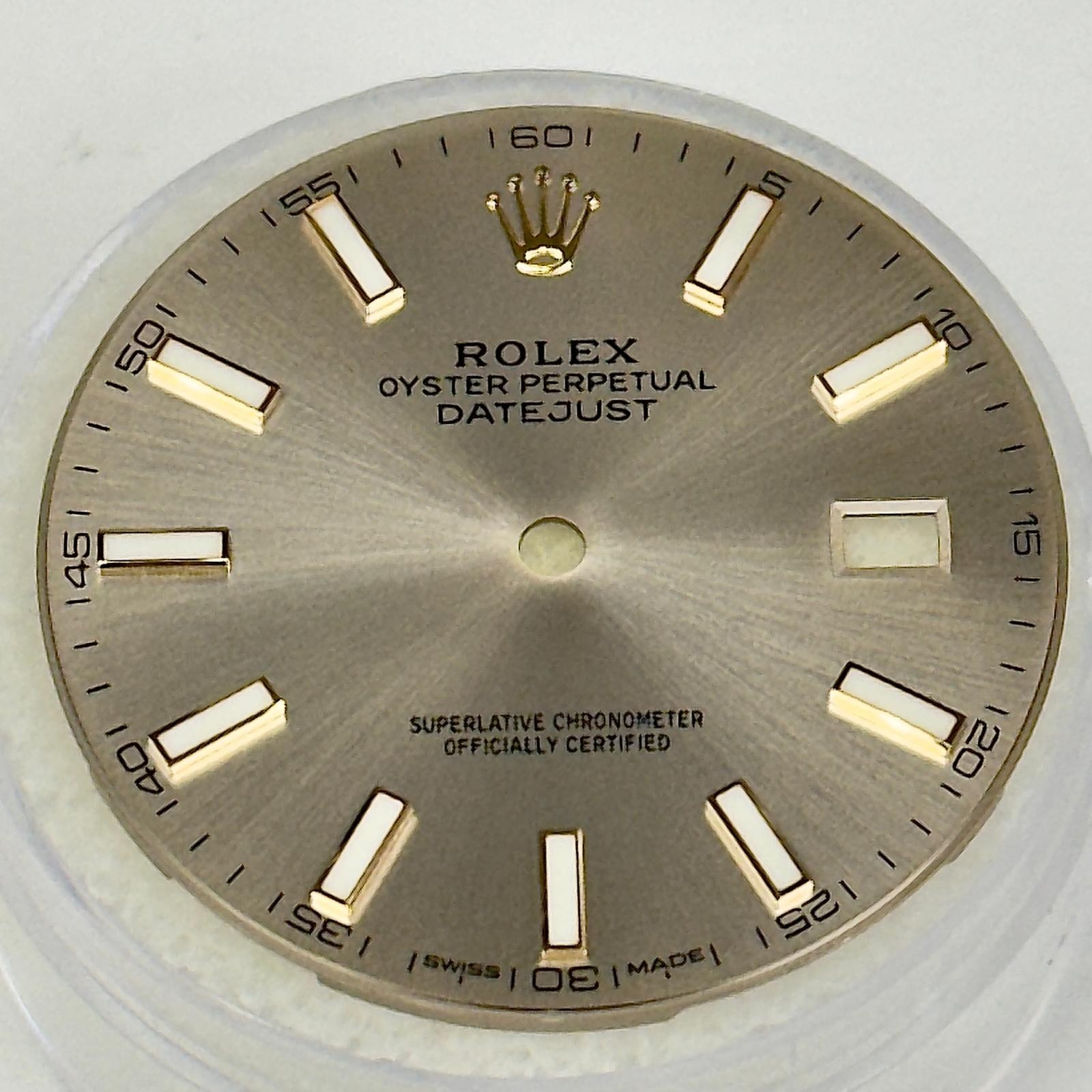 ROLEX ORIGINAL DIAL DATE-JUST SUNDUST ROSE-PINK GOLD CROWN FOR MODEL# 126300