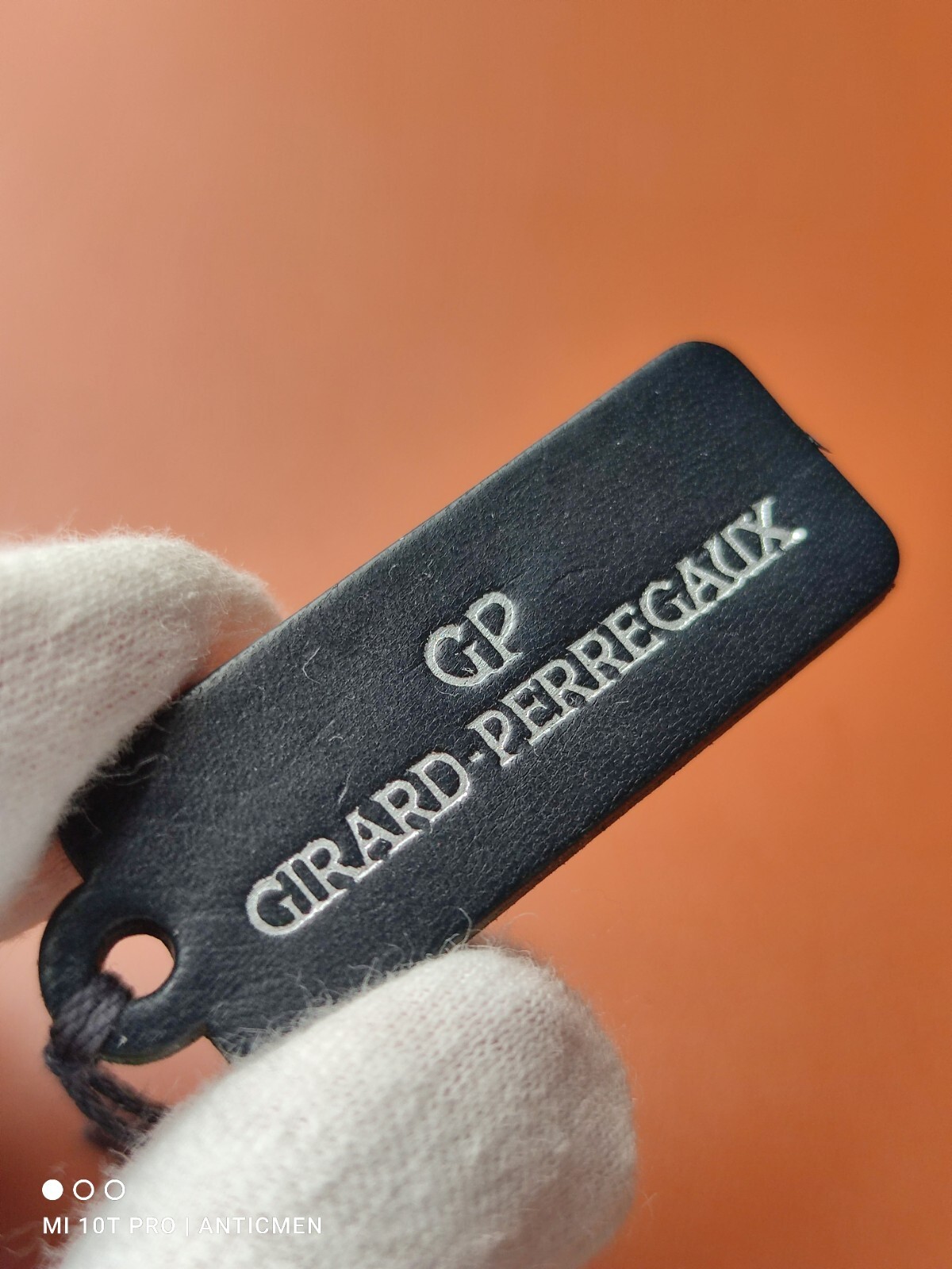 GP Girard Perregaux Watch Hang Tag Hangtag Leather Label Display Blank