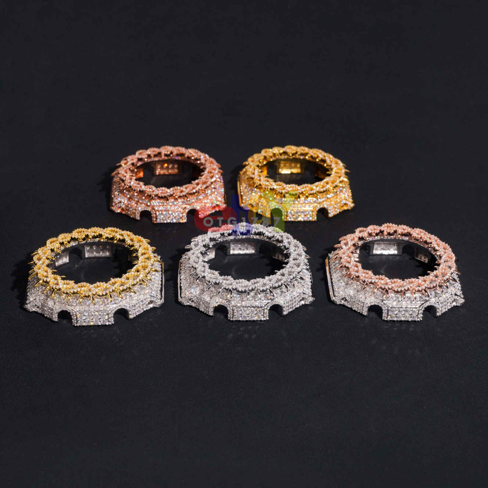 VVS1 D Fully Iced Moissanite Watch Bezel To Fit GA2100 Solid 925 Passes Tester!