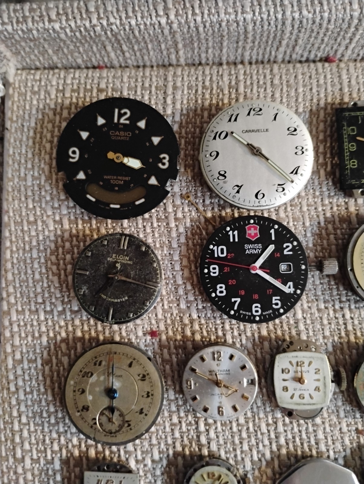 Vintage Watch Movement & Dial Lot Elgin Waltham Wittnauer