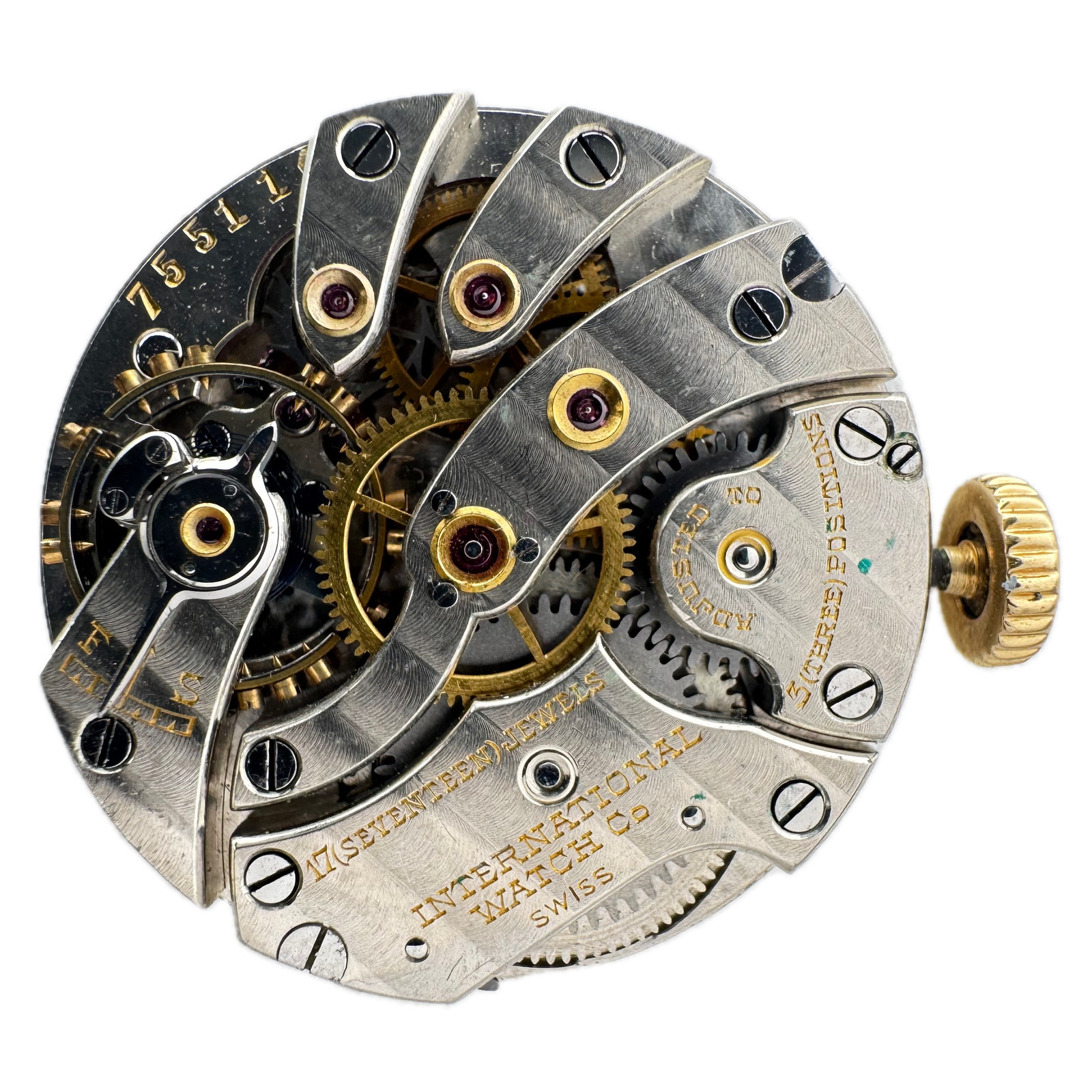 Vintage 25.5mm 1922 International Watch Co Art Deco Wristwatch Movement Swiss