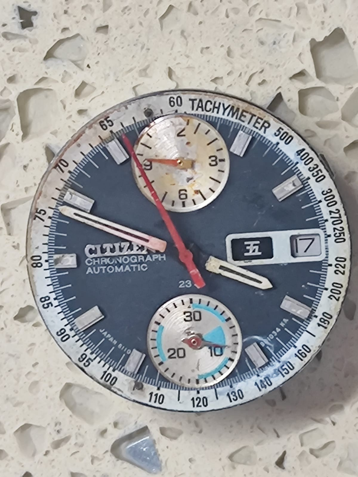 Citizen 8110A Parts Incomplete Movement & Dial & hands Not Working for parts