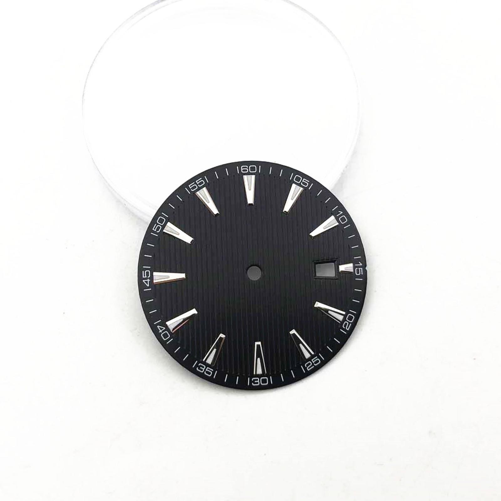 33.5mm Black+White Watch Dial Date Window @3 Fit For NH35/NH35A Watch Movement K