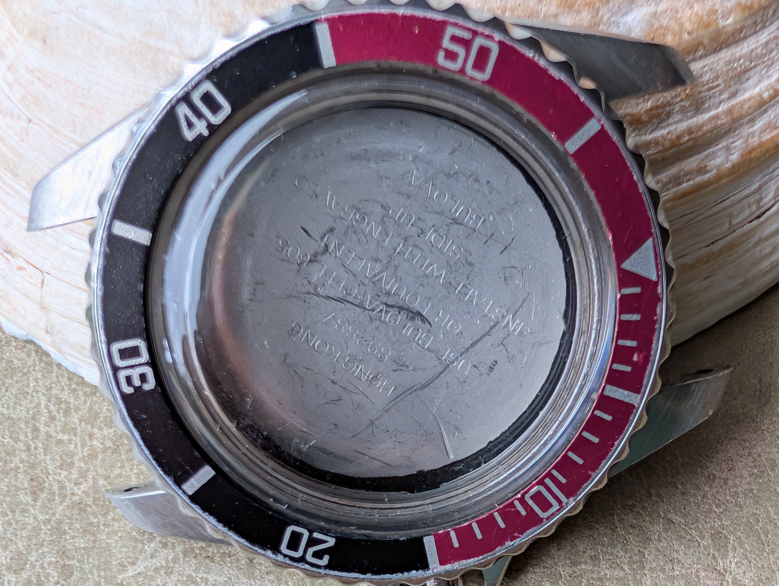 Vintage 1980 Bulova Caravelle Quartz ‘892887’ Diver CASE/BEZEL/INSERT/CRYSTAL
