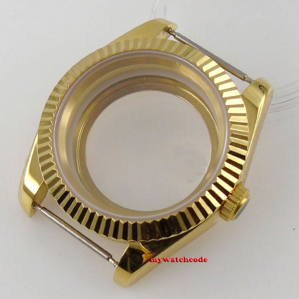 Golden 36mm 39mm fluted bezel Watch Case fit for NH35 NH36 Miyota 8215 2836 2824