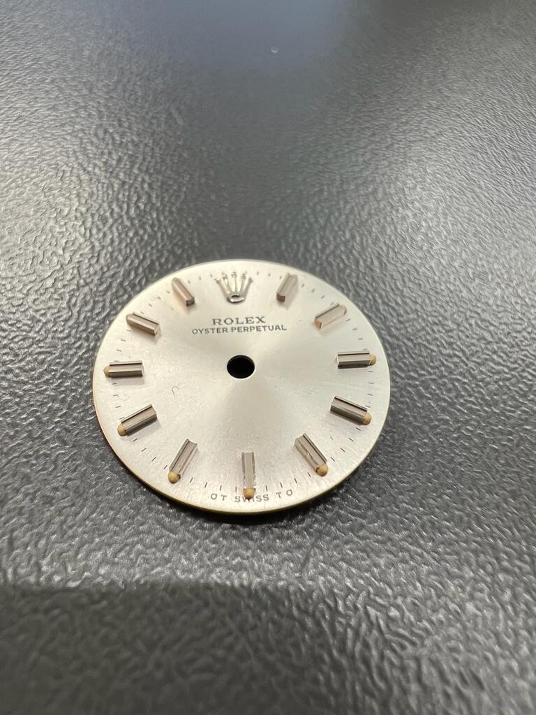 Original Rolex Dial Size 20mm Silver, Silver Index – No Date Dial. cal 2030