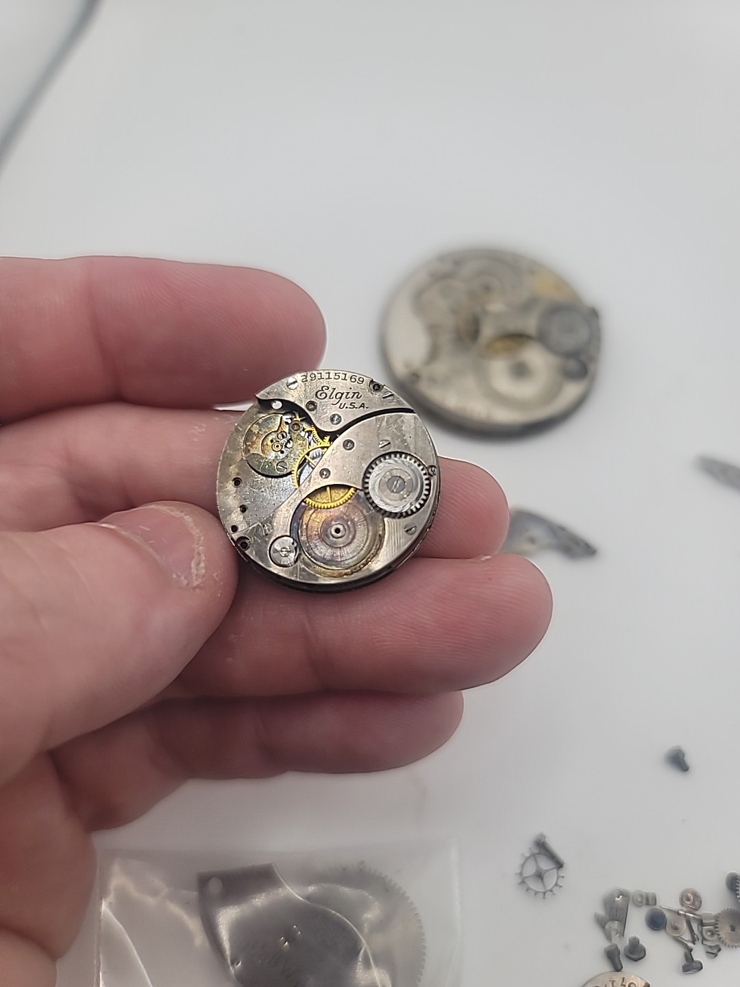 Antique Elgin & Waltham Pocket Watch Movements For Parts Repair Lot Of 6