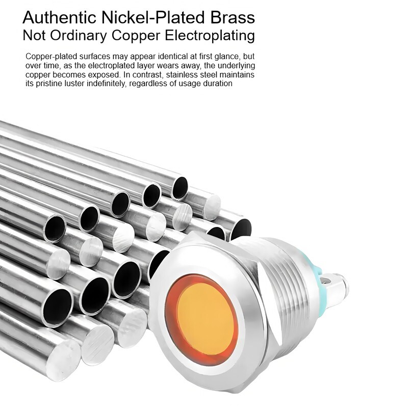 19mm Stainless Steel LED Panel Mount Signal Lamp 24V IP66 Rated Industrial Grade