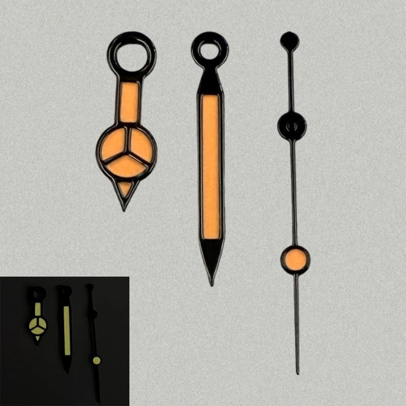 A2 Black-Orange Luminous Watch Hands for NH35/NH36/4R/7S