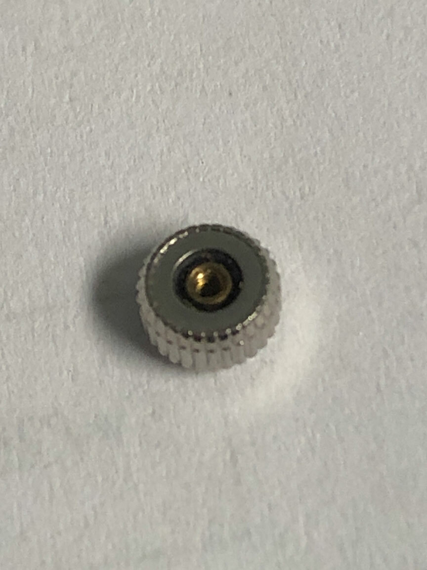 Accutron Waterproof Stainless Steel / White Watch Crowns NOS O.D. 4.7mm Tap 8