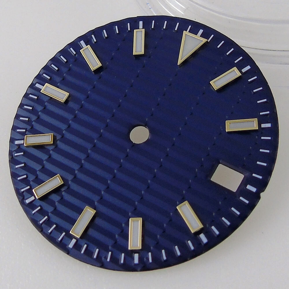 29mm Lume Watch Dial Sterile Face For NH35/NH35A Blue/Yellow/White Date Window
