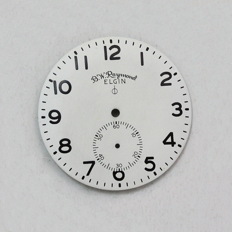 B.W. Raymond ELGIN Metallic White Vintage Wristwatch Dial – NOS