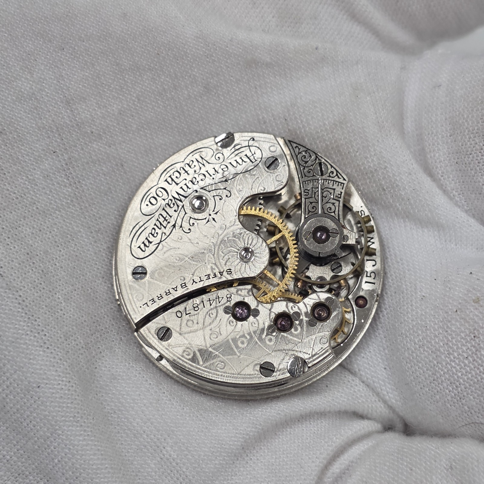 1898 Antique Waltham Grade Seaside Model 1891 Pocket Watch Movement 0s 7j