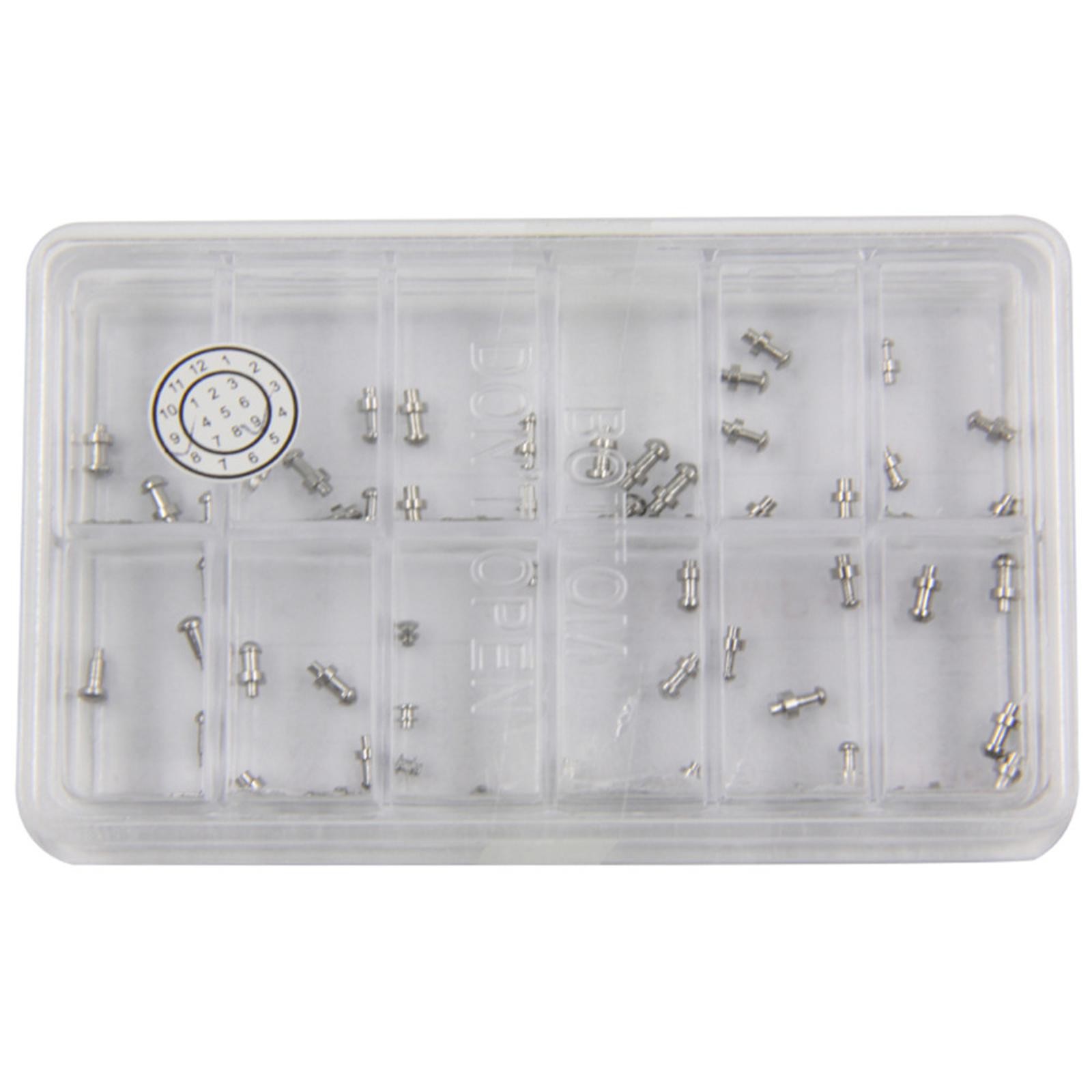 60pcs Assorted Watch Center Locking Pin Mushroom Head For Clasp Refills Bottom